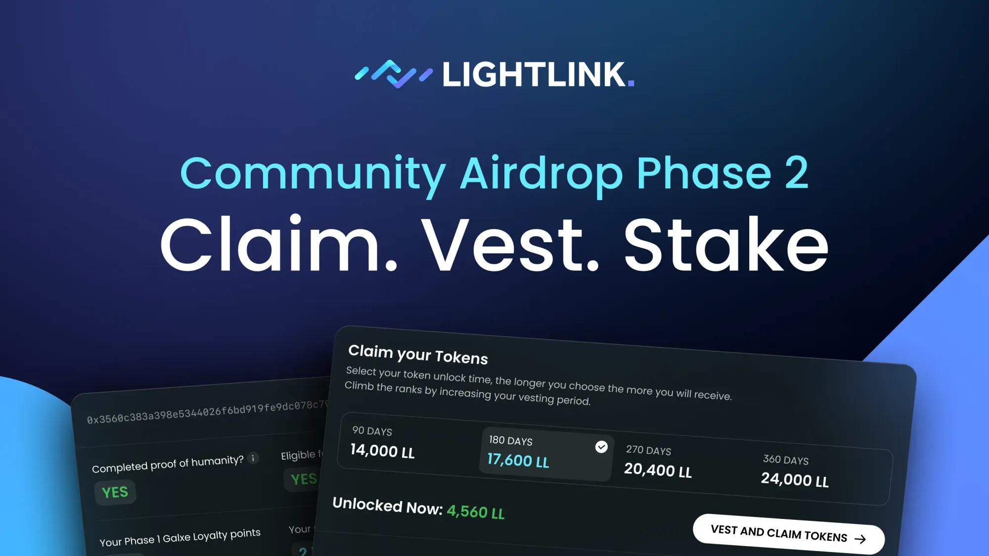 LightLink Community Airdrop Phase 2: Claim and Vesting Is Now Live